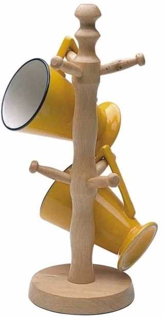 KitchenCraft Stojan na hrnky z bukového dřeva, 32.5 cm