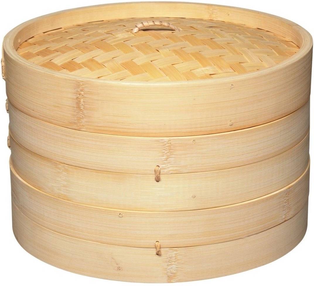 KitchenCraft World of Flavours Dvoupatrový bambusový napařovák, 25 cm