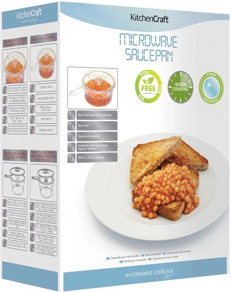 KitchenCraft Rendlík na ohřev jídla v mikrovlnné troubě, 900 ml