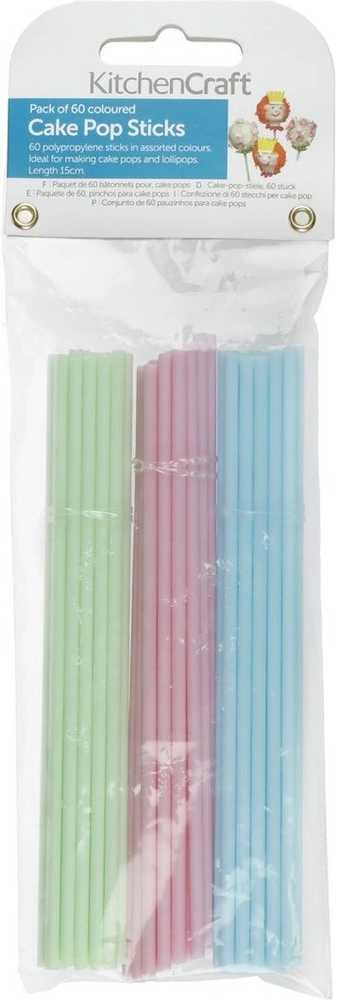 KitchenCraft Sada tyčinek na Cake Pop Sticks, 15 cm, 60 ks