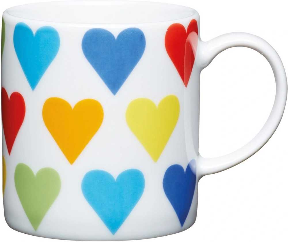 KitchenCraft Hrnek na espresso, 80 ml, motiv se srdíčky