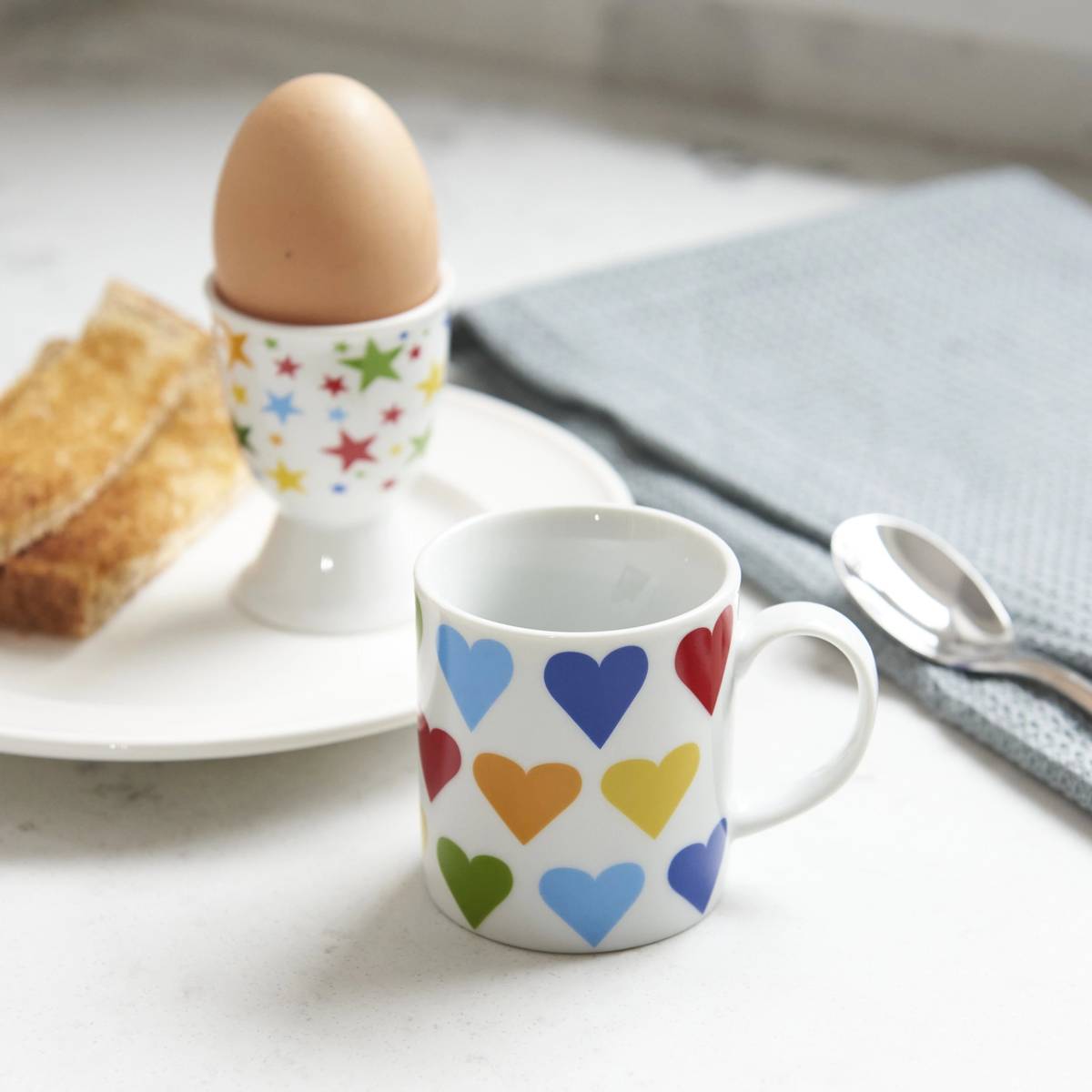 KitchenCraft Hrnek na espresso, 80 ml, motiv se srdíčky