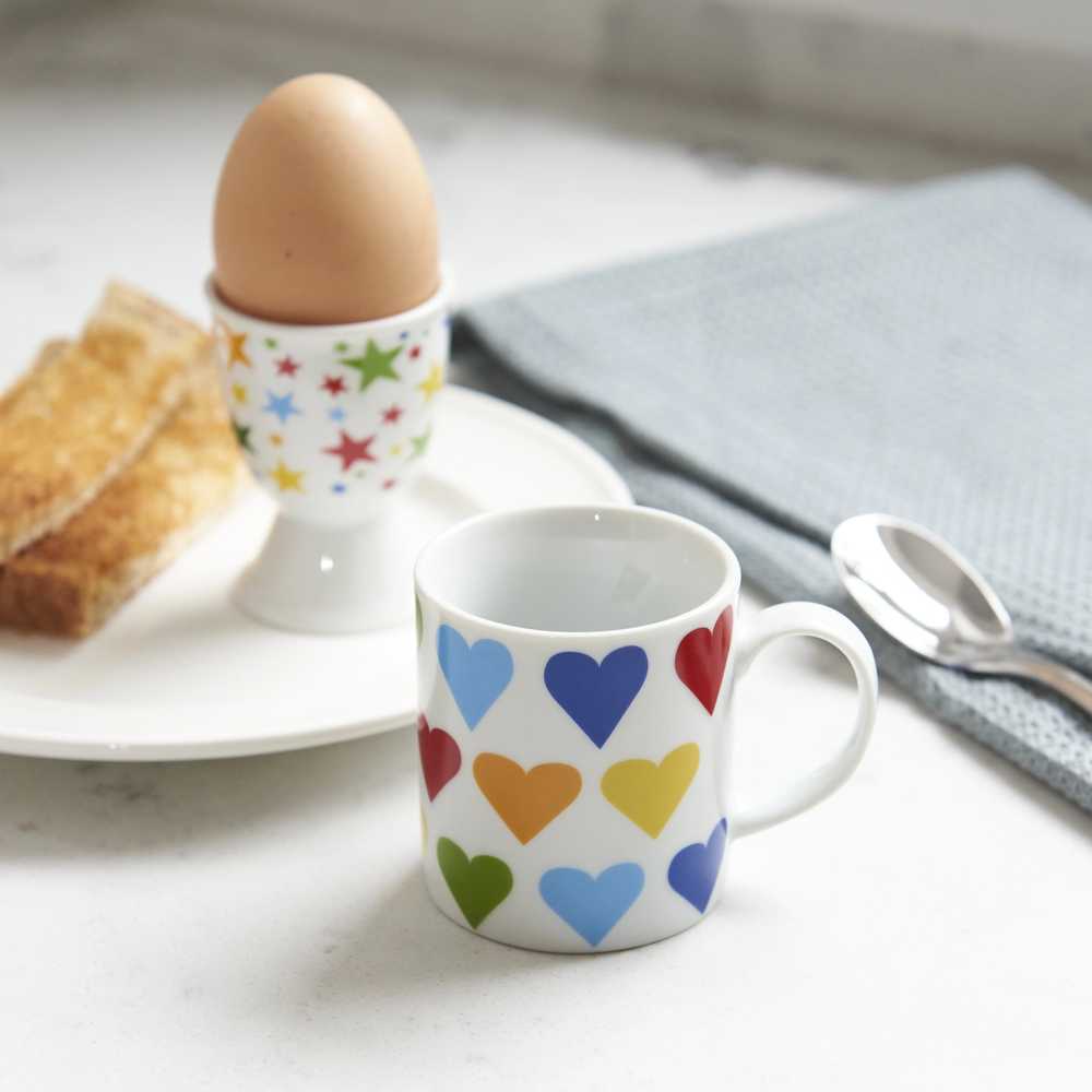 KitchenCraft Hrnek na espresso, 80 ml, motiv se srdíčky