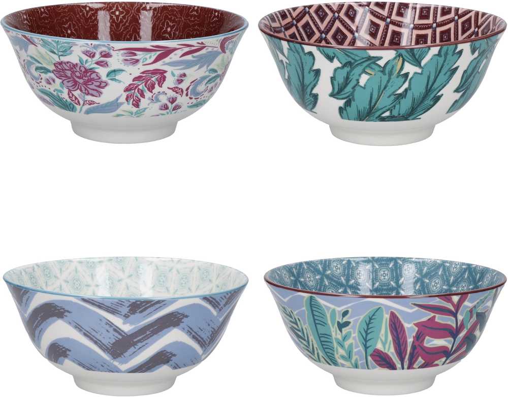 KitchenCraft Sada kameninových misek Vibrance, 4 ks, 15.5 cm x 7.5 cm