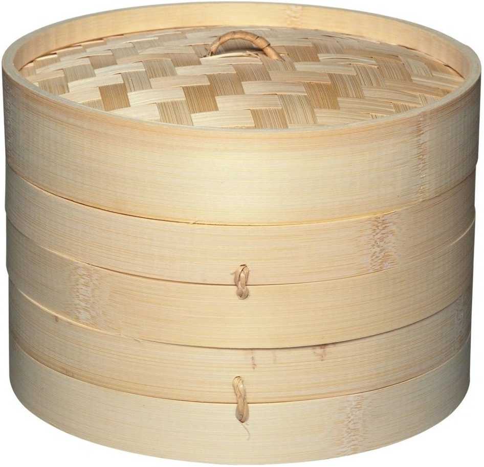 KitchenCraft World of Flavours Dvoupatrový bambusový napařovák, 20 cm