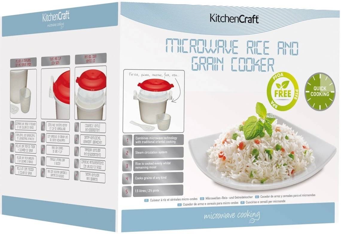 KitchenCraft Hrnec na rýži do mikrovlnné trouby, 1.5 l