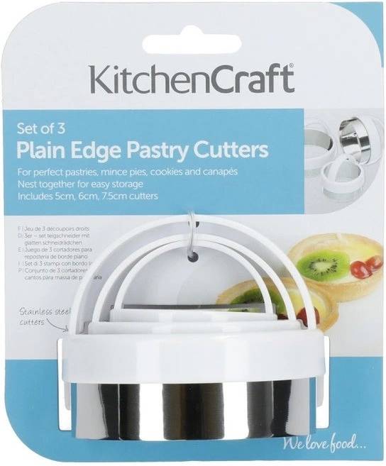 KitchenCraft Sada vykrajovátek s rovným okrajem, 3 ks