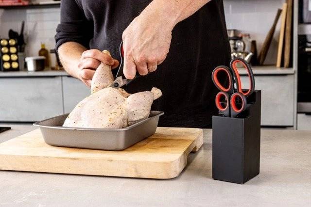 KitchenCraft Sada nůžek v bloku, 4 ks