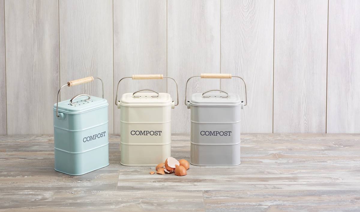 KitchenCraft Living Nostalgia Úložný box na kompost, krémová, 3 l
