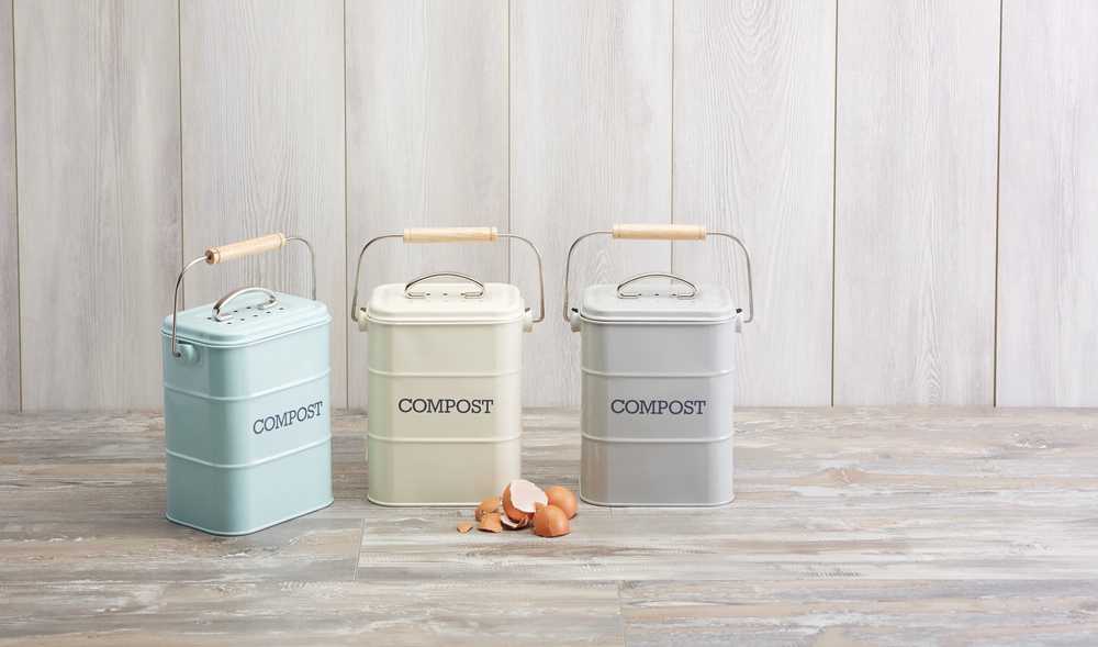 KitchenCraft Living Nostalgia Úložný box na kompost, krémová, 3 l