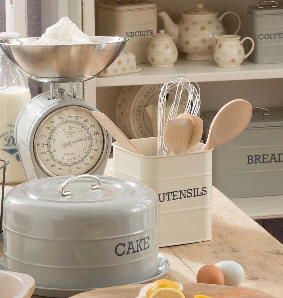 KitchenCraft Living Nostalgia Dóza na kuchyňské náčiní, krémová