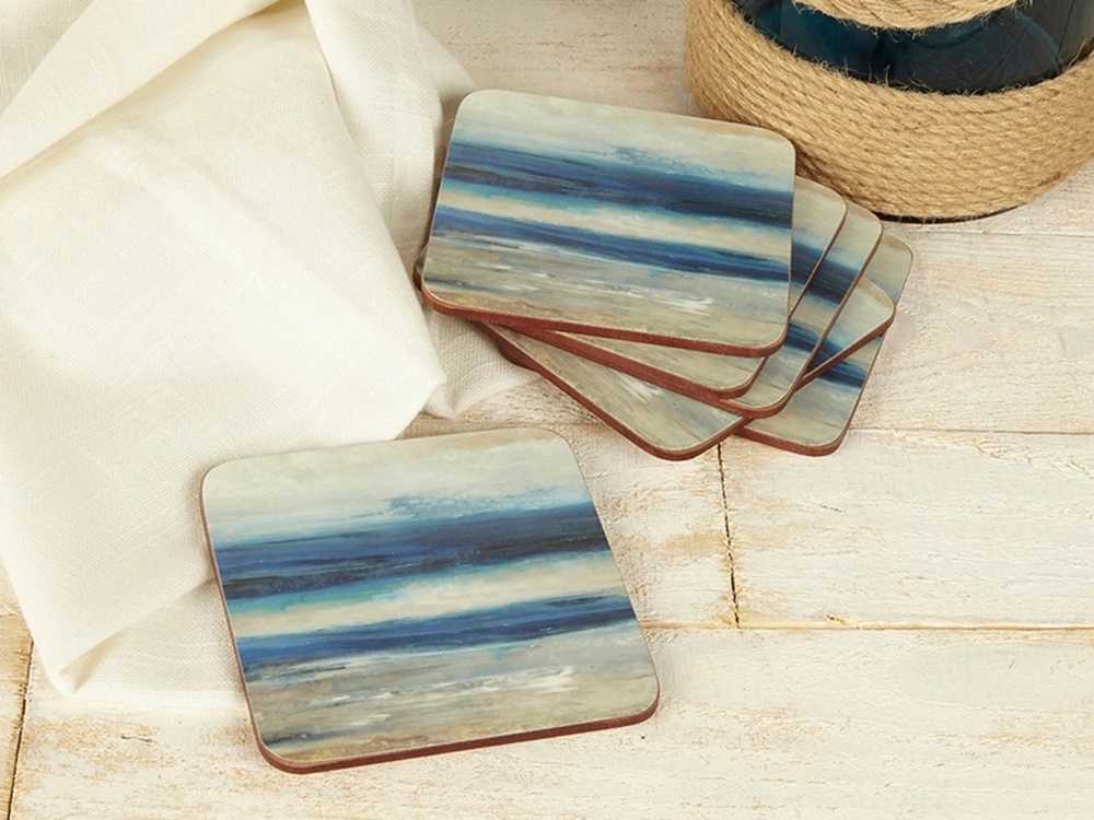 Creative Tops Sada podložek pod skleničky, 10.5 cm, Blue Abstract, 4 ks