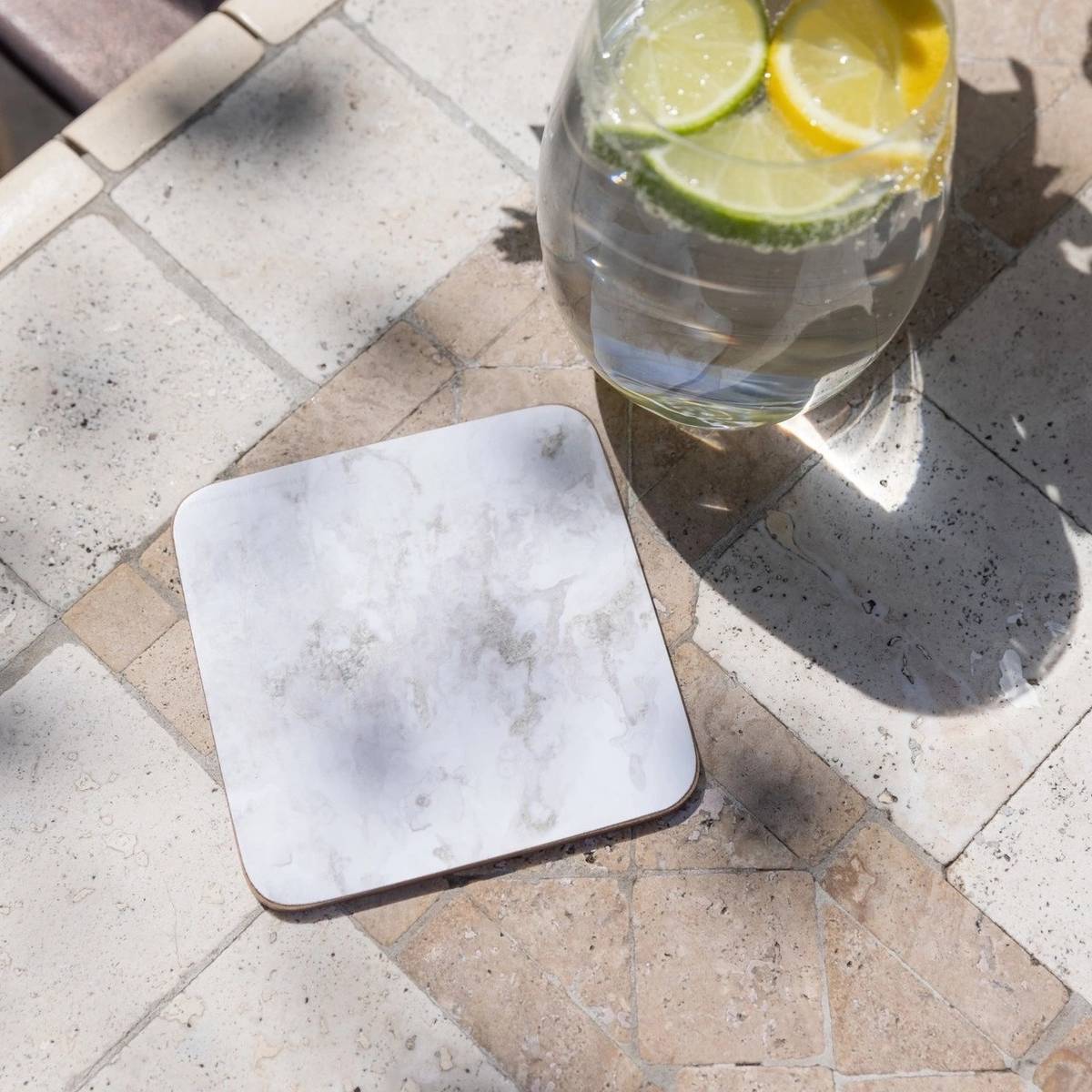 Creative Tops Sada podložek pod skleničky, 10.5 cm, Grey Marble Effect, 4 ks