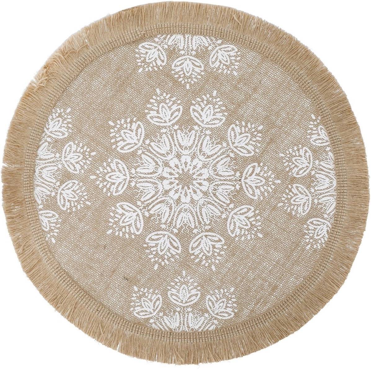 Creative Tops Sada prostírání, 42 cm, Hessian White Mandala, 4 ks