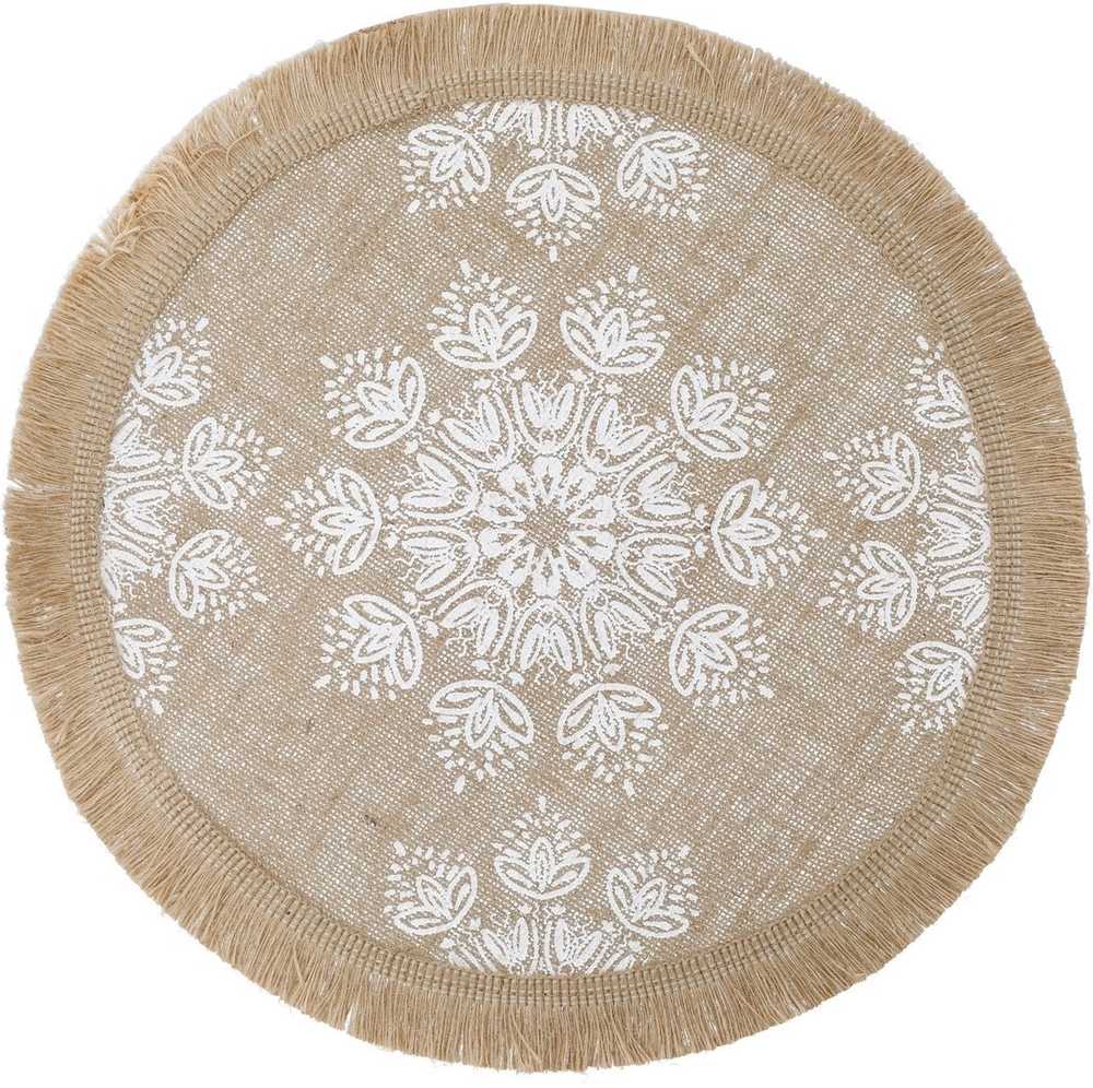 Creative Tops Sada prostírání, 42 cm, Hessian White Mandala, 4 ks