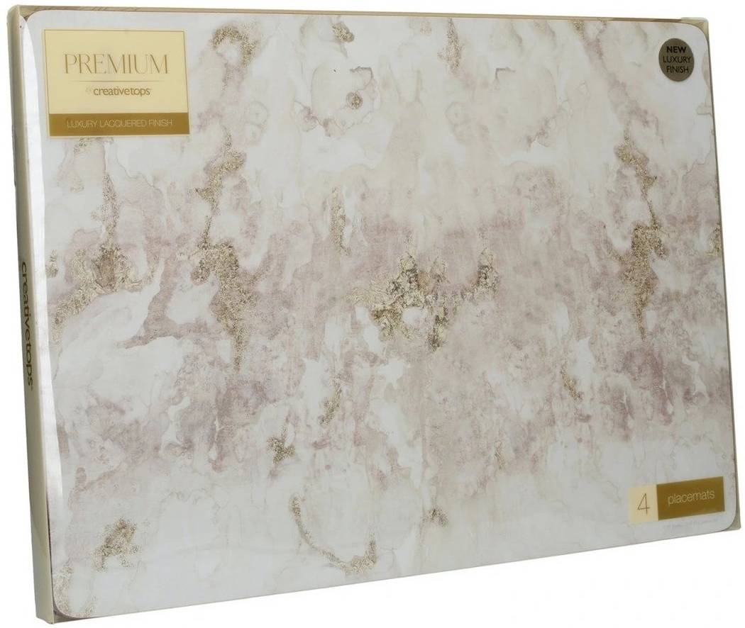 Creative Tops Sada prostírání, 40 x 29 cm, Grey Marble Effect, 4 ks