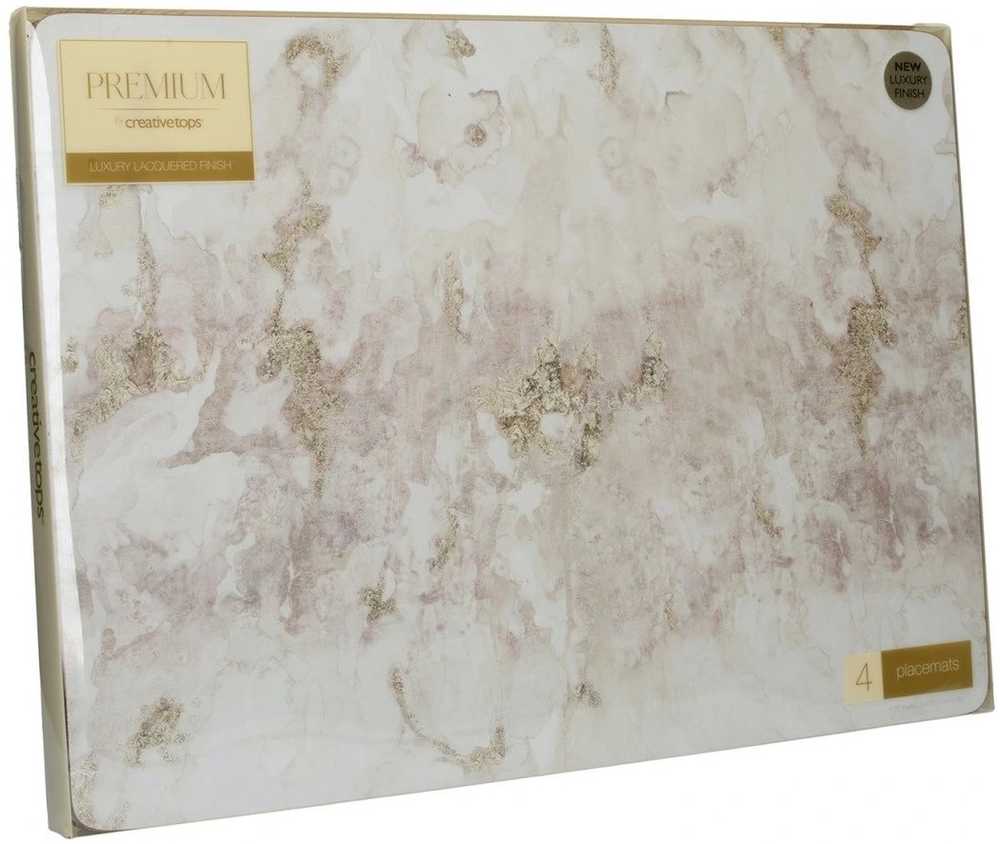 Creative Tops Sada prostírání, 40 x 29 cm, Grey Marble Effect, 4 ks