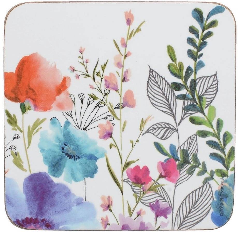 Creative Tops Sada podložek pod skleničky, 10.5 cm, Meadow Floral, 6 ks