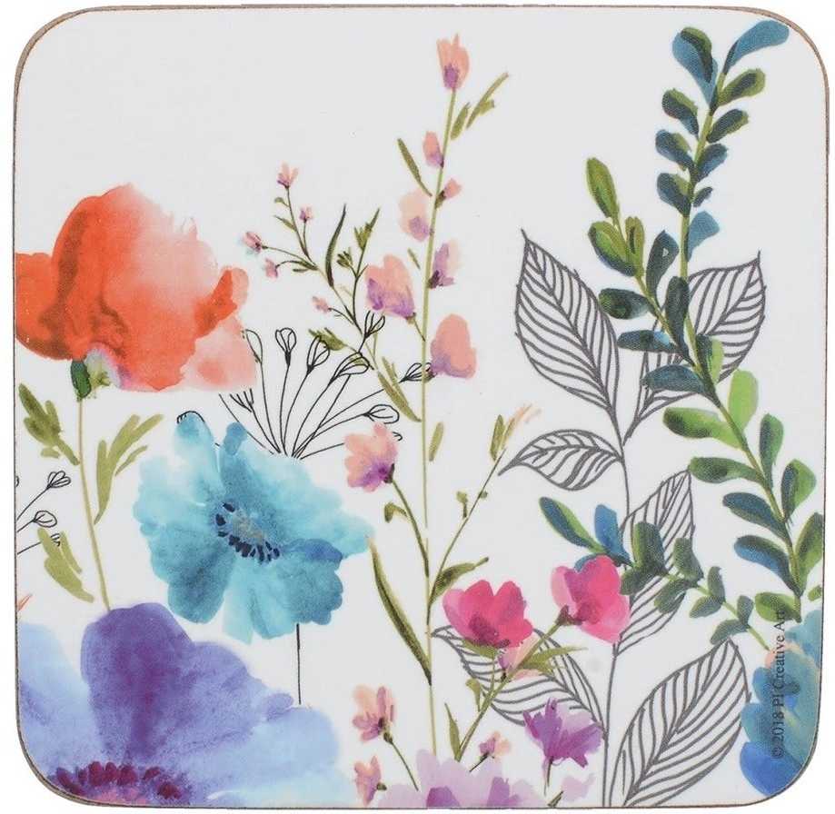 Creative Tops Sada podložek pod skleničky, 10.5 cm, Meadow Floral, 6 ks
