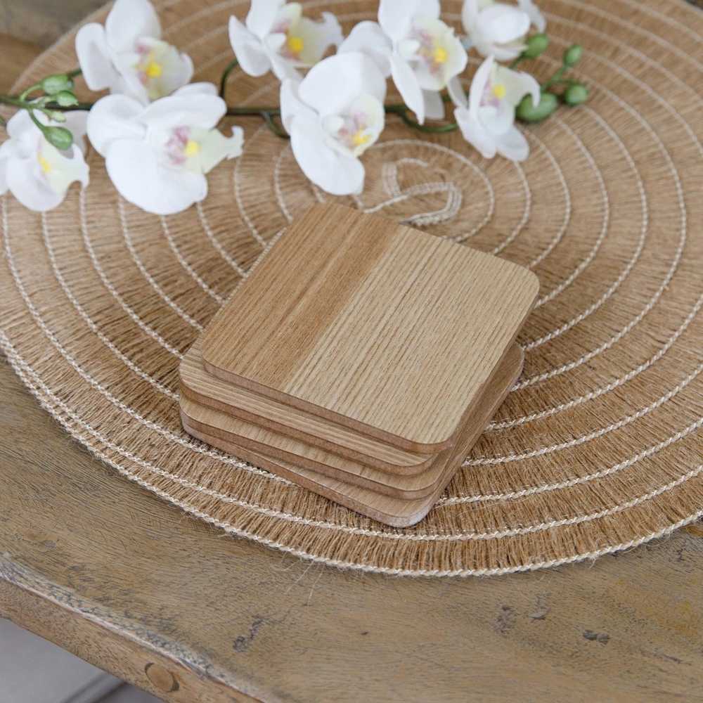Creative Tops Sada podložek pod skleničky, 10.5 cm, Oak Veneer, 4 ks