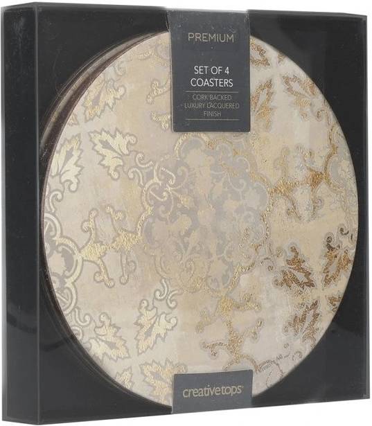 Creative Tops Sada podložek pod skleničky, 12 cm, Gold Impressions, 4 ks