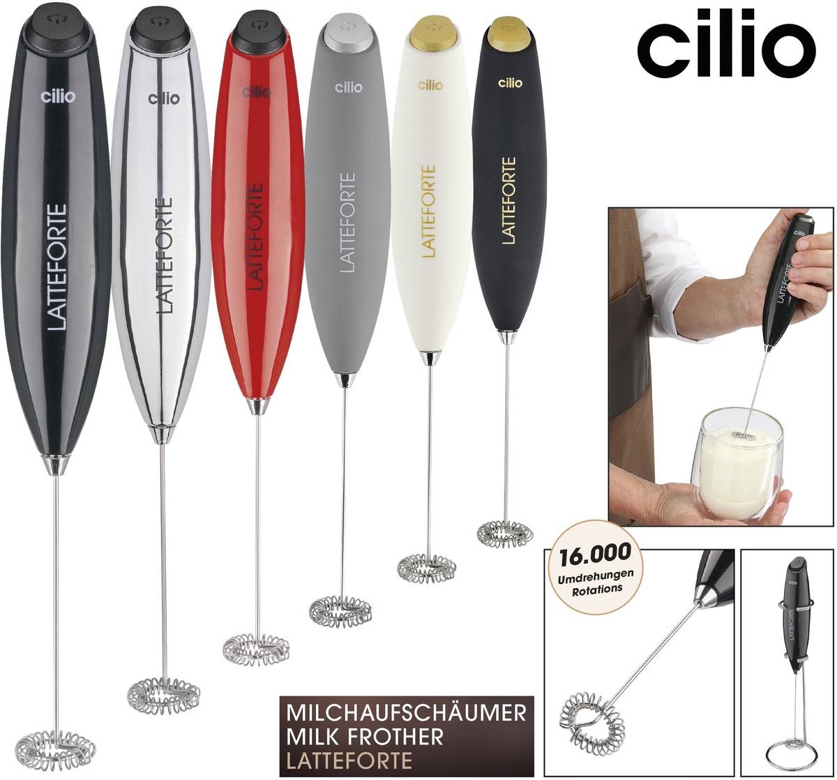 Cilio Latteforte Šlehač na mléko, chrom