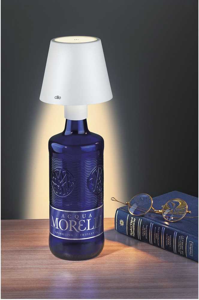 Cilio LED lampička na láhev Luce, bílá