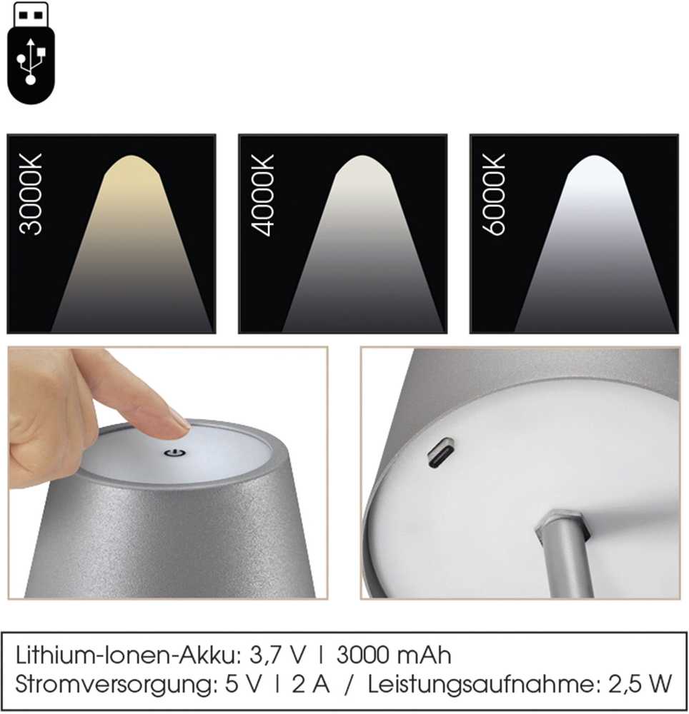 Cilio LED lampička na láhev Luce, bílá