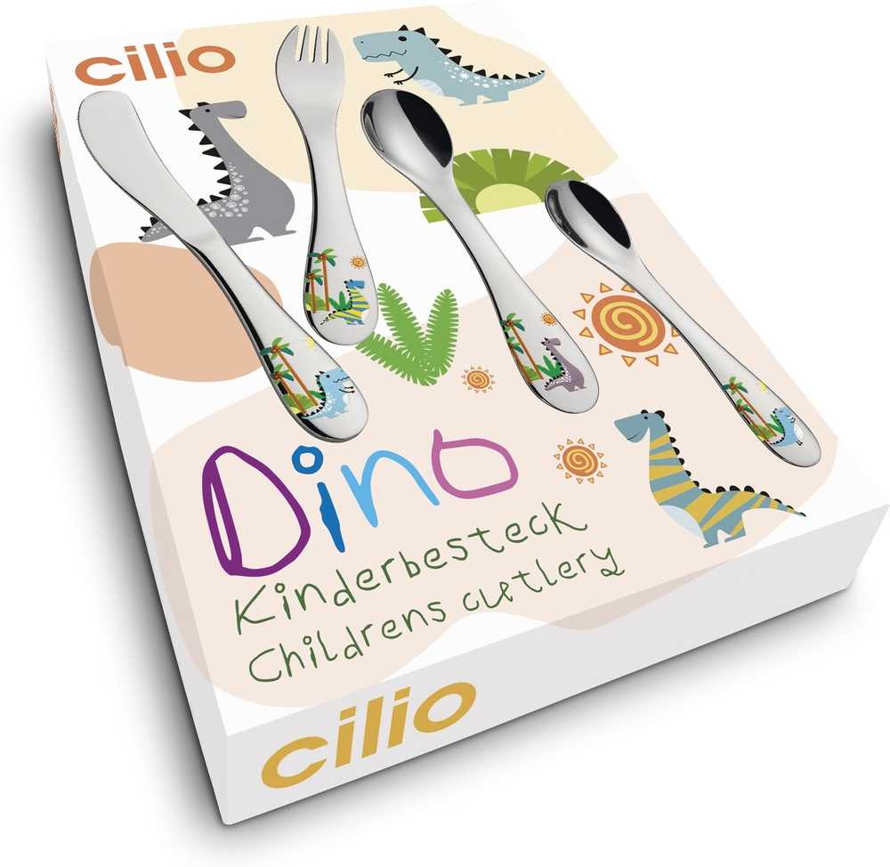 Cilio Dětská příborová sada Dino, 4 ks