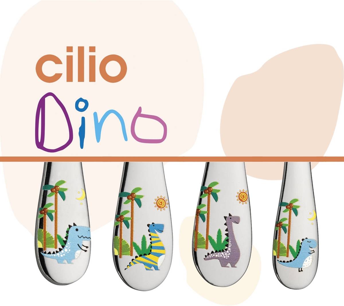 Cilio Dětská příborová sada Dino, 4 ks