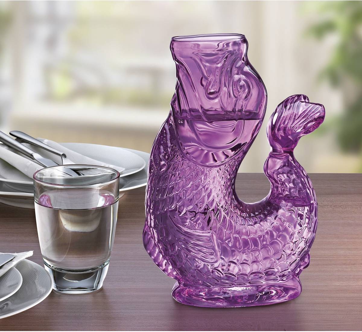 Cilio Skleněná karafa na vodu Nemo, fialová