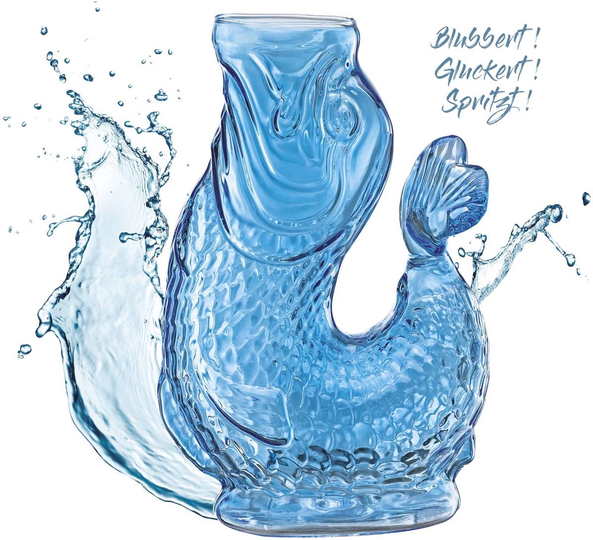 Cilio Skleněná karafa na vodu Nemo, modrá