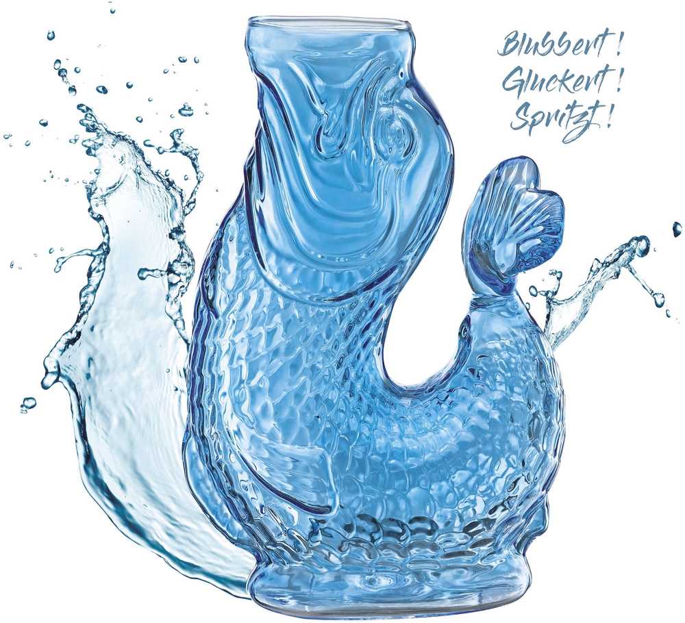 Cilio Skleněná karafa na vodu Nemo, modrá