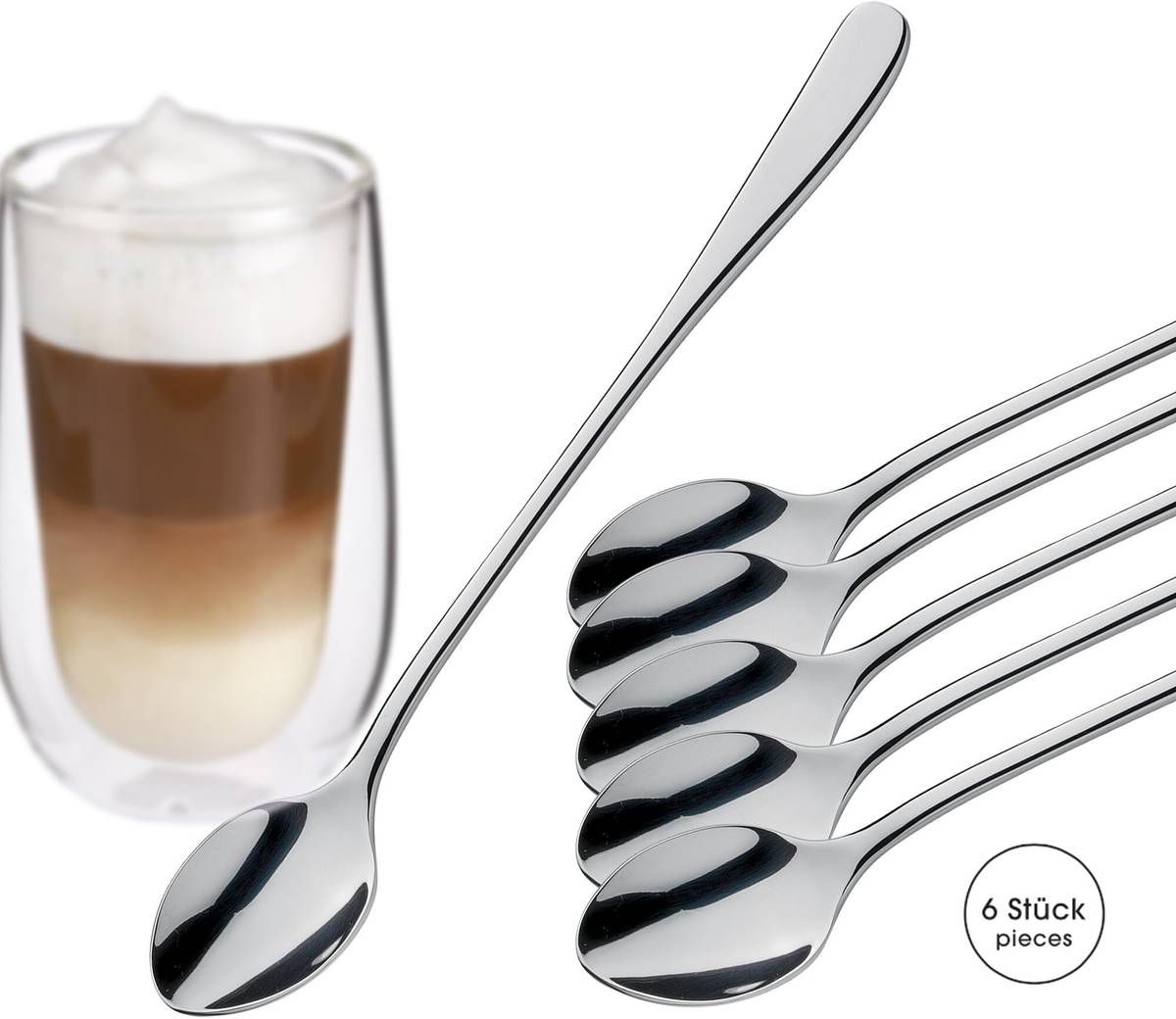 Cilio Roma Sada lžiček na Latte macchiato Roma, 6 ks