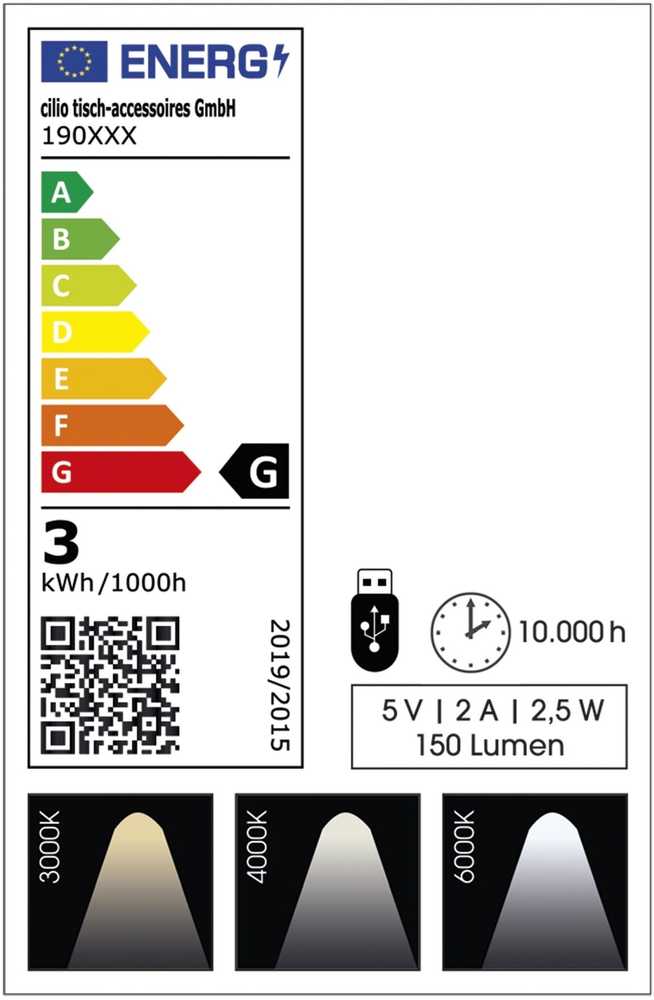 Cilio LED lampička Sole, černá