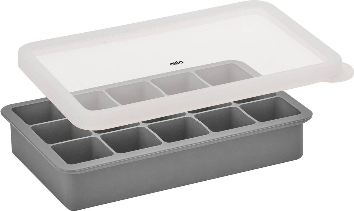 Cilio Silikonová forma na ledové kostky, světle šedá