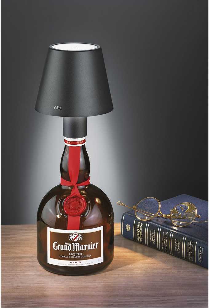 Cilio LED lampička na láhev Luce, černá