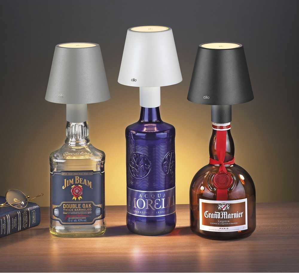 Cilio LED lampička na láhev Luce, černá