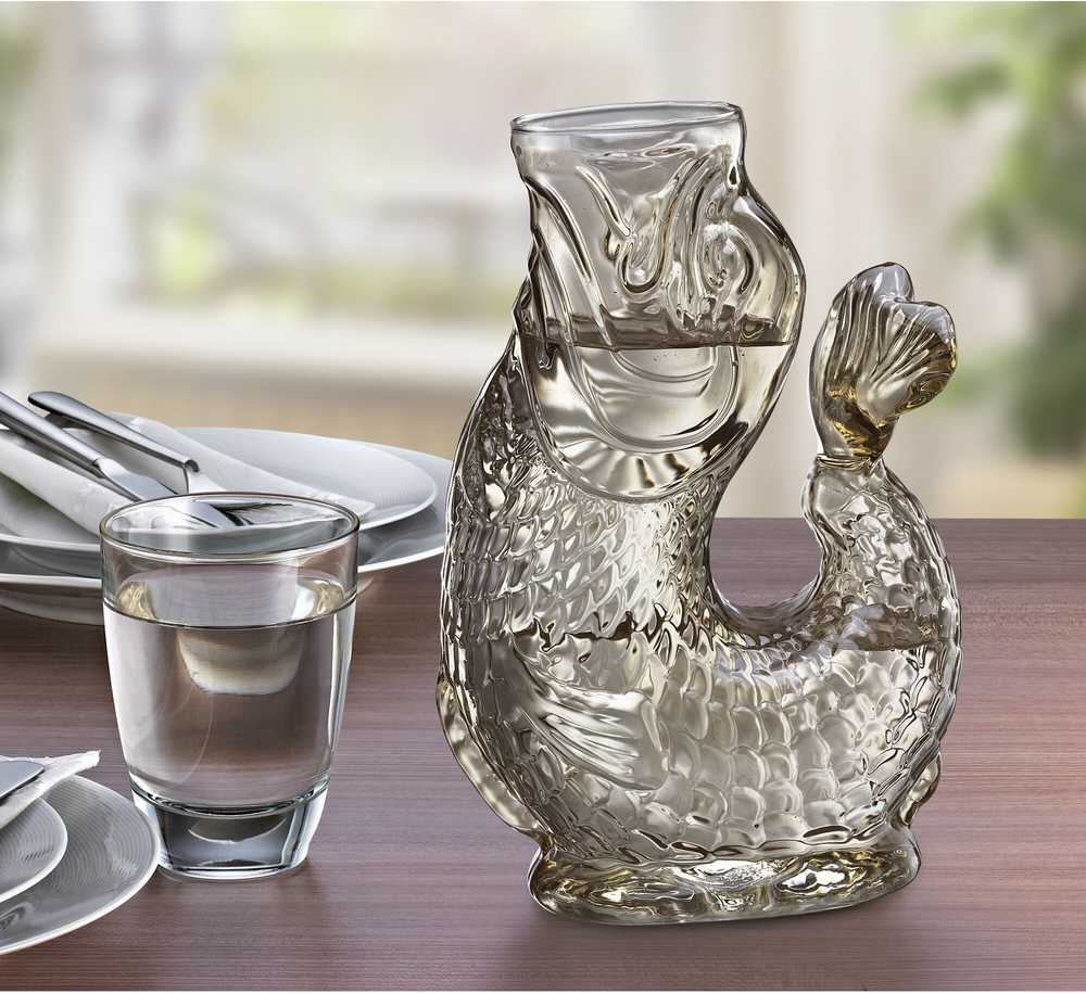 Cilio Skleněná karafa na vodu Nemo, béžová