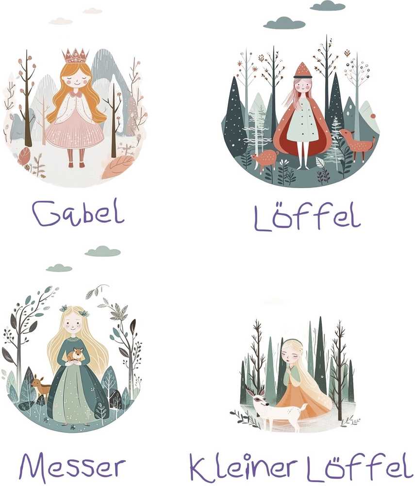 Cilio Dětský příbor Princess, 4 ks