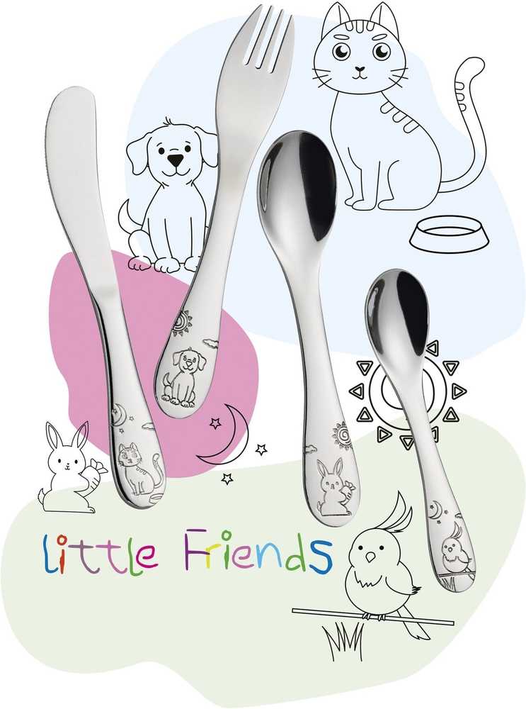 Cilio Dětská příborová sada Little Friends, 4 ks