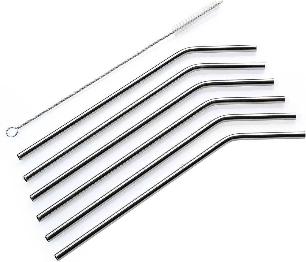 Cilio Nerezová brčka Steel, zahnutá