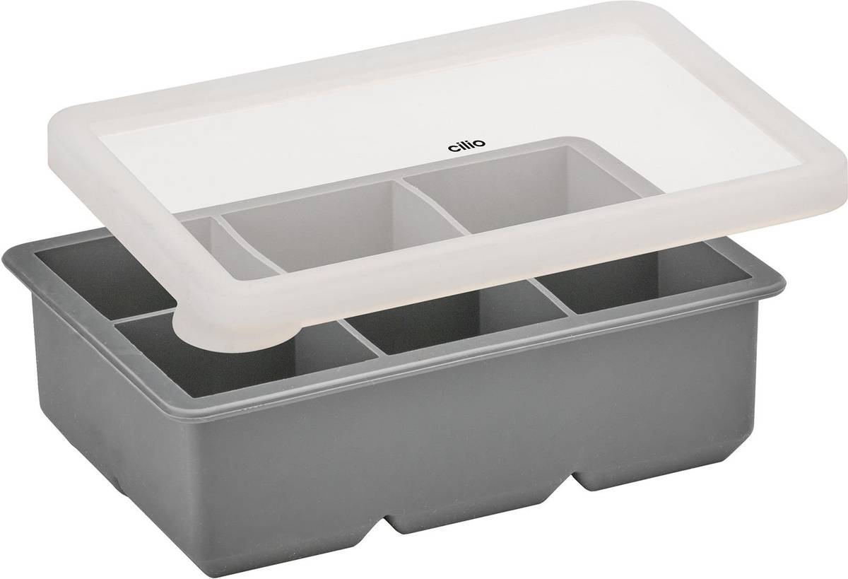 Cilio Silikonová forma na ledové kostky, světle šedá