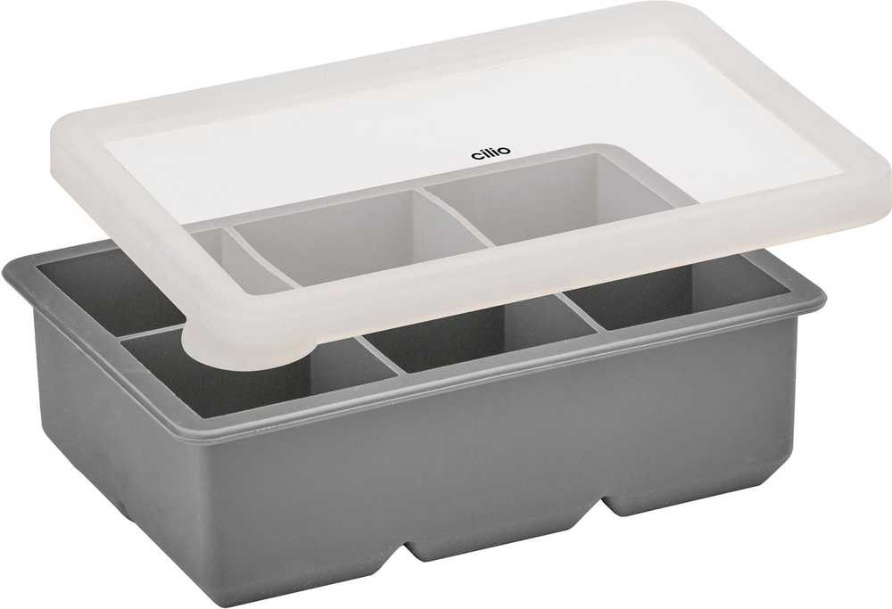 Cilio Silikonová forma na ledové kostky, světle šedá