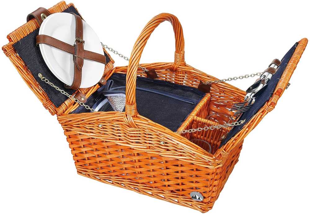 Cilio Piknikový koš Salerno, červenohnědá