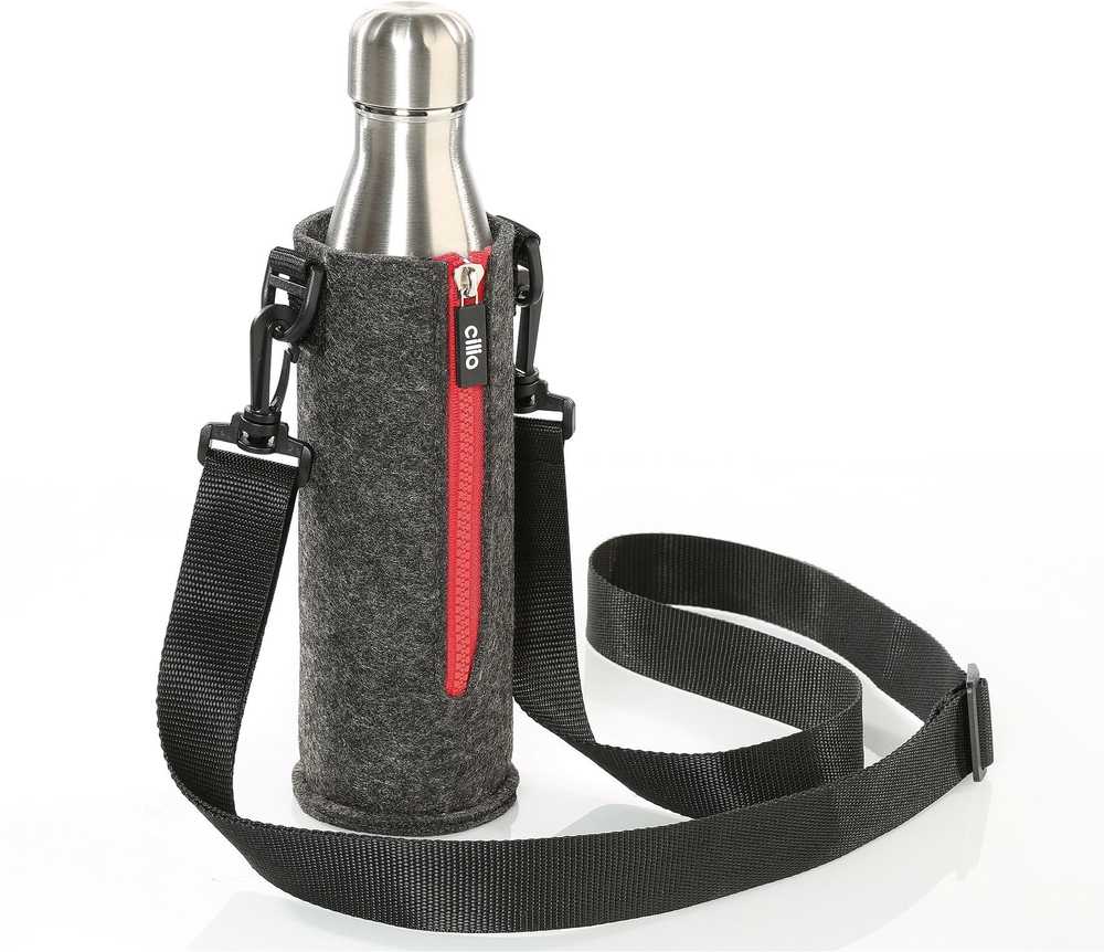 Cilio Elegante Pouzdro na láhev, šedo červená