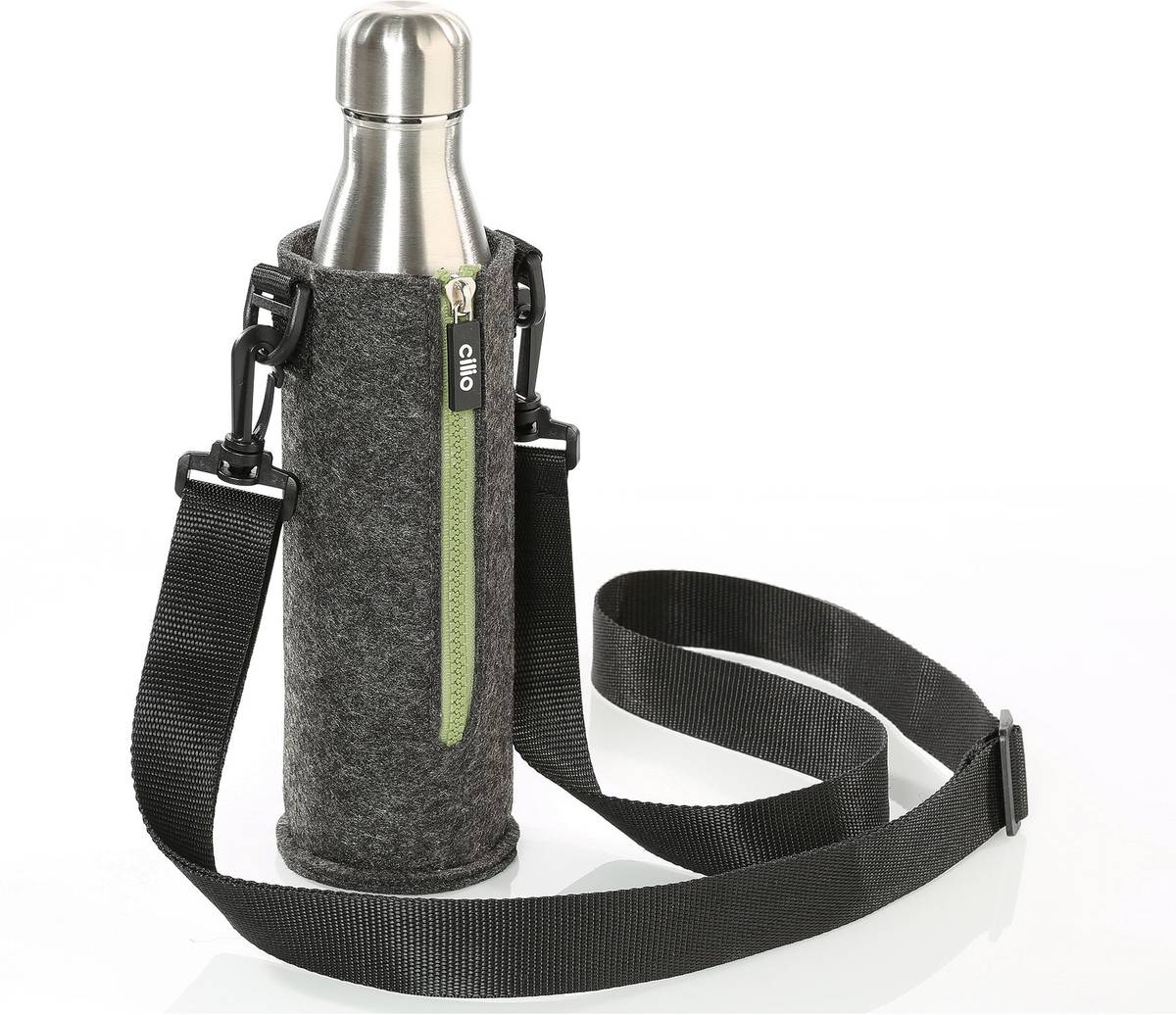 Cilio Elegante Pouzdro na láhev, šedo zelená