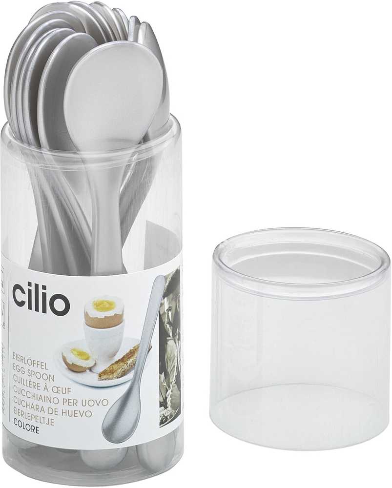 Cilio Lžička na vajíčko Colore, stříbrná