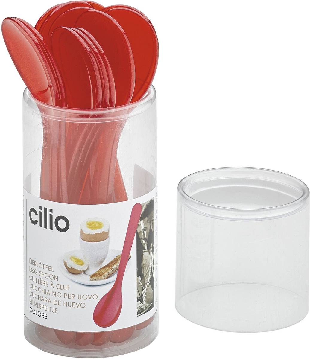Cilio Lžička na vajíčko Colore, červená