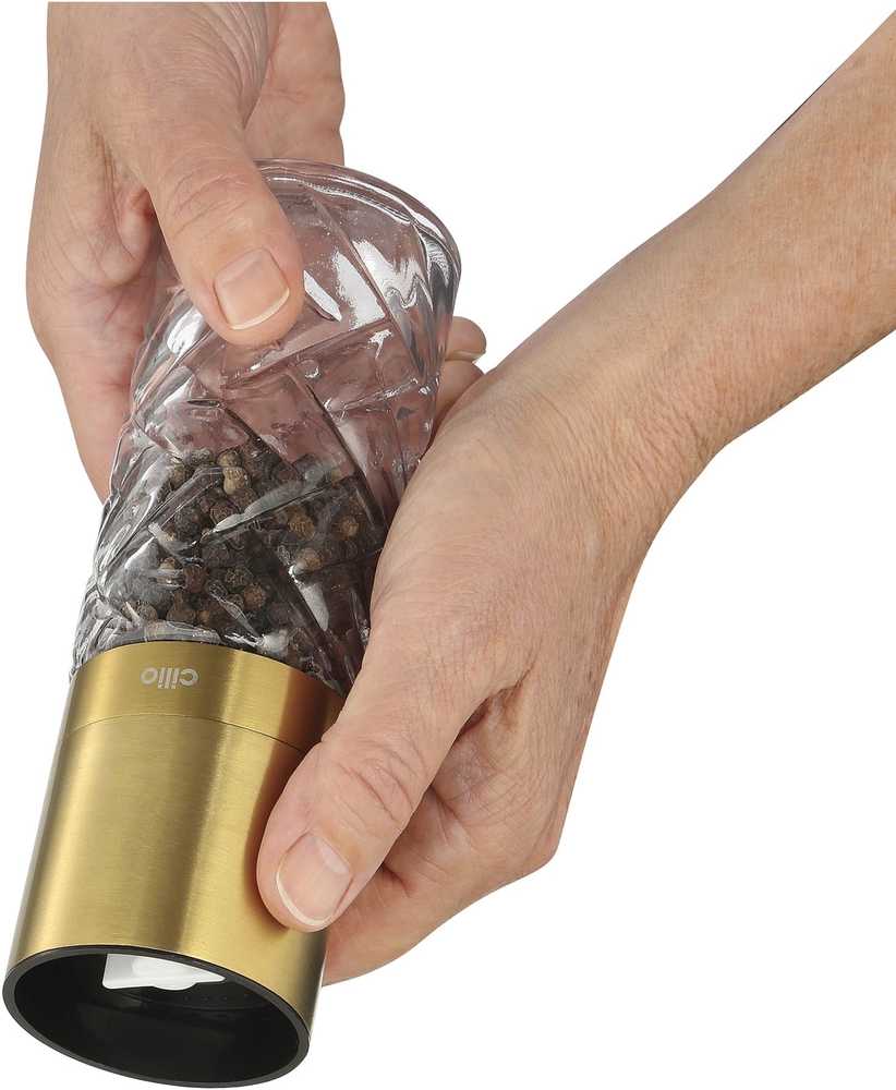 Cilio Mlýnek na sůl nebo pepř Cristallo, zlatá